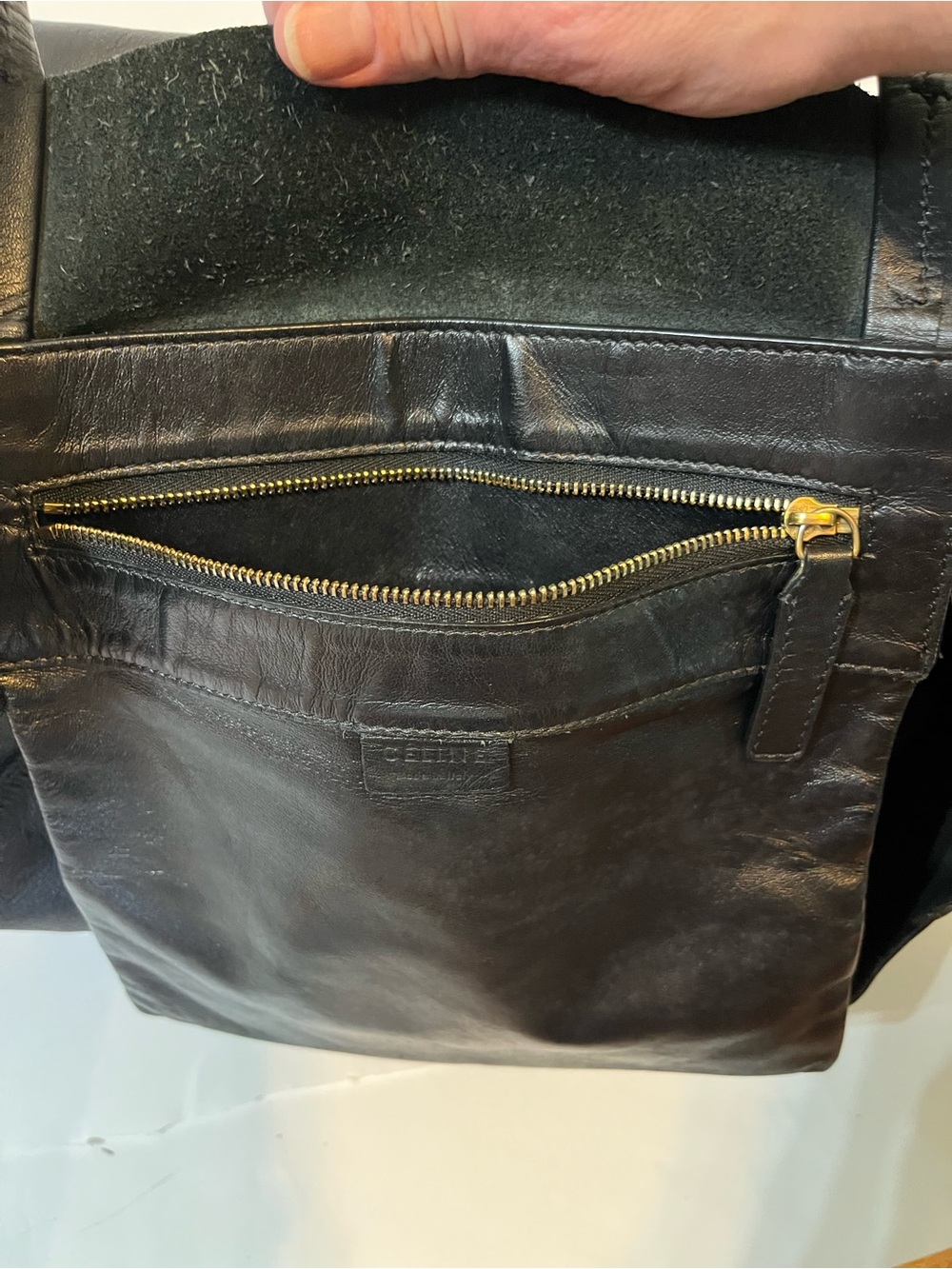 Vintage Céline Black Leather Oversized Slouchy Tote Bag 🇮🇹 - Picture 12 of 16